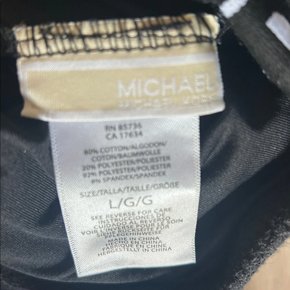 MICHAEL KORS BLACK TERRY STRAPLESS LOGO-TAPE ROMPER SIZE L